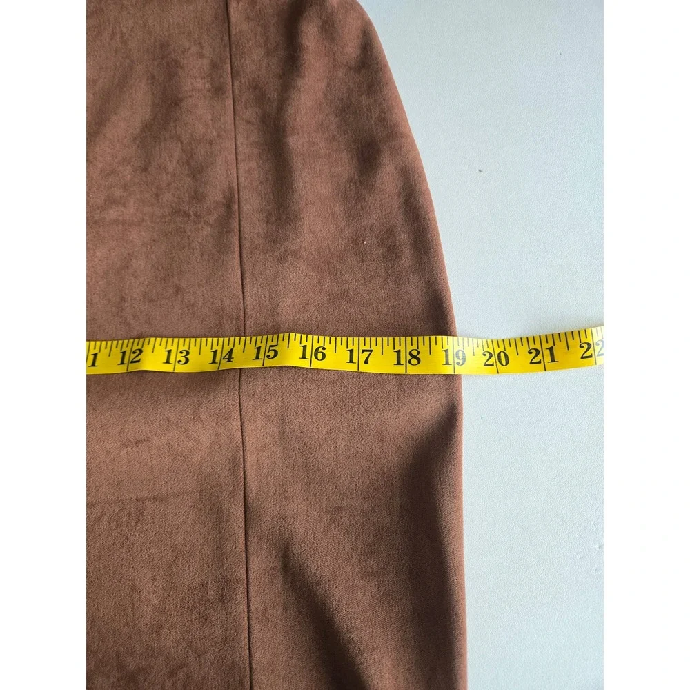 Vintage Y2K Brown Column Maxi Skirt 6 Side Slit Minimalist Fallcore Office Siren